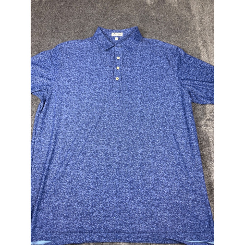 Peter Millar Summer Comfort Kentucky Wildcats Blue Graphic Polo Shirt Mens XL